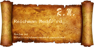 Reichman Medárd névjegykártya